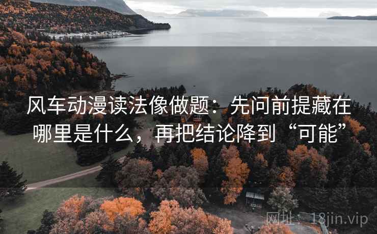 风车动漫读法像做题：先问前提藏在哪里是什么，再把结论降到“可能”